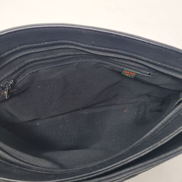 SAS Black Fine Leather Handbag Purse Shoulder Bag Crossbody HandMade In USA San - Picture 7 of 8